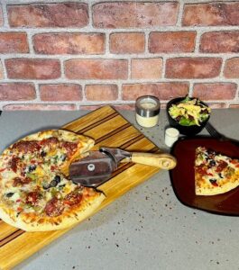 Wood Pizza Cutter with props